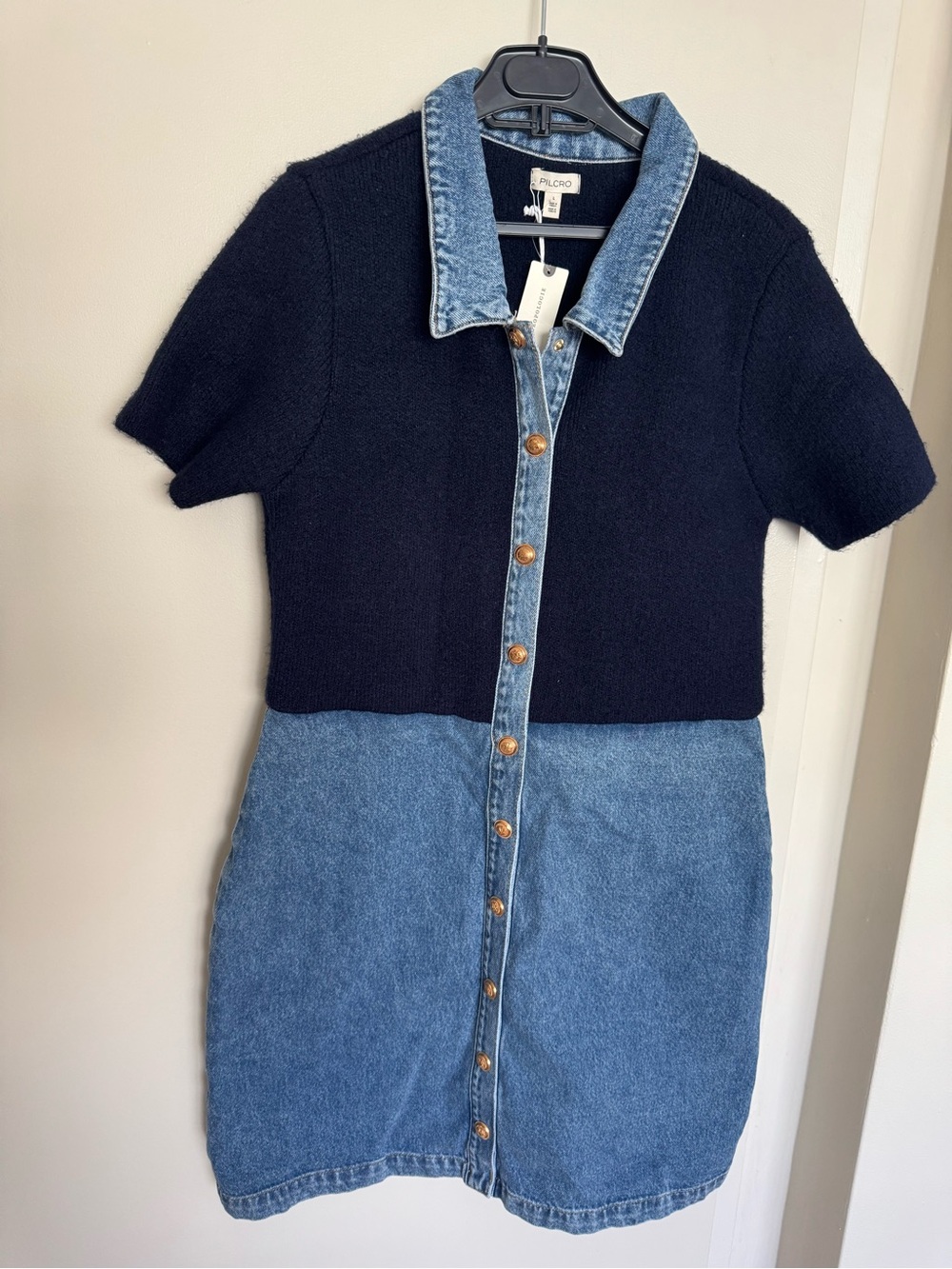 Pilcro Denim Swater Shirt Dress - Size L - BNWT - Picture 5 of 11